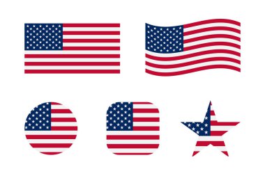 ABD vektör illüstrasyonunun bayrakları