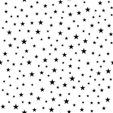 Stars seamless pattern. Black and white simple pattern clipart