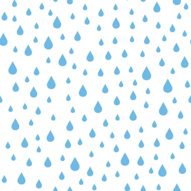 Yağmur damlaları pürüzsüz desen, vektör illüstrasyonu