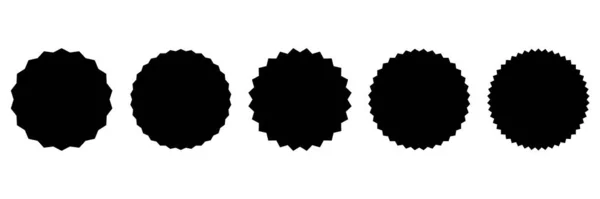 Set Vector Starburst Sunburst Badges Sticker Circle Waves Edge — Stock Vector