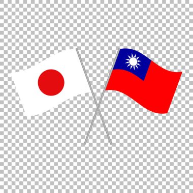 Japan and Taiwan flags. Vector illustration clipart