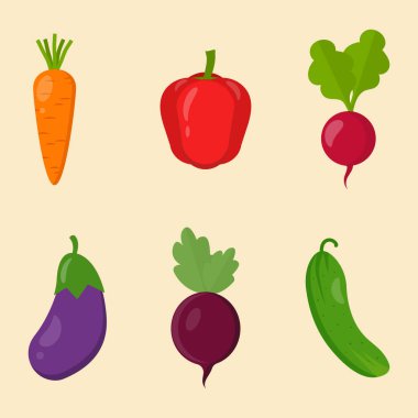 Çiftlik taze sebze vektör simgeleri