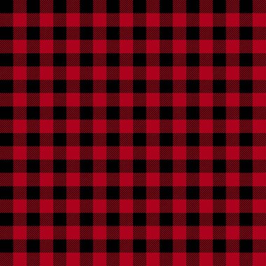 Kırmızı ve siyah oduncu ekose seamless modeli