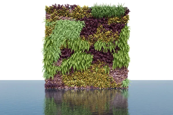 现实的垂直花园背景与游泳池 3D绘制孤立物体 — 图库照片