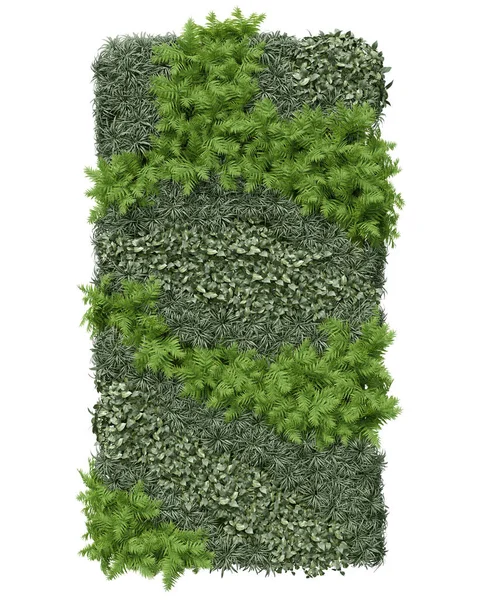 现实的绿墙 3D绘制孤立物体 — 图库照片