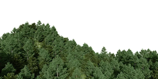 Realistisk Bjerg Med Skov Gengivelse Isolerede Objekter - Stock-foto