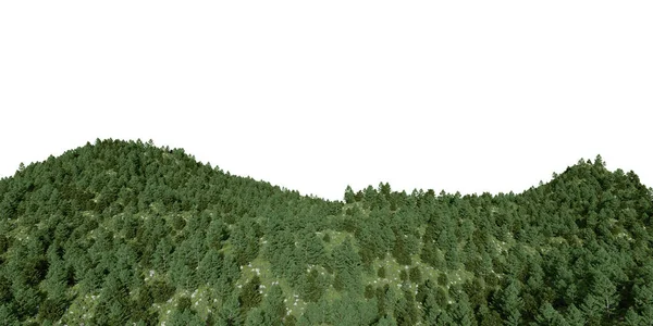 Montanha Realista Com Floresta Renderização Objetos Isolados — Fotografia de Stock