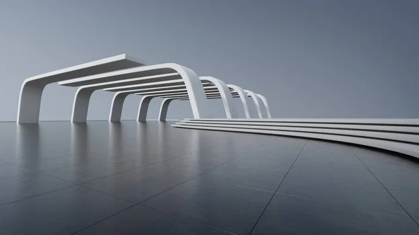 Progettazione Astratta Architettura Edificio Moderno Posto Auto Vuoto Piano Struttura — Foto Stock