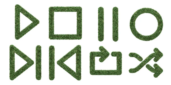 Garden Bush Media Player Icon Shape Rendering Isolated Objects — Stock Photo, Image
