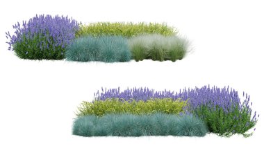 Gerçekçi küçük bahçe. İzole nesnelerin 3d görüntülenmesi.