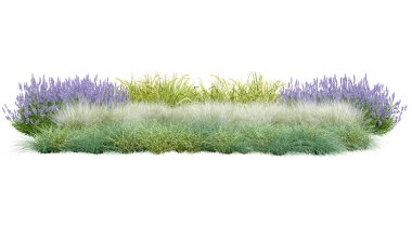 Gerçekçi küçük bahçe. İzole nesnelerin 3d görüntülenmesi.