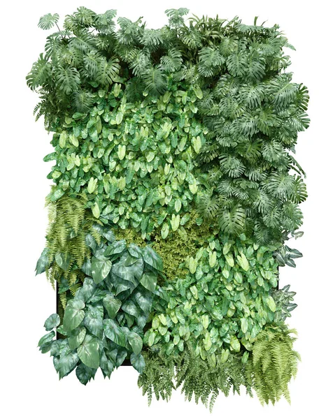 Gerçekçi dikey bahçe. İzole nesnelerin 3d görüntülenmesi.