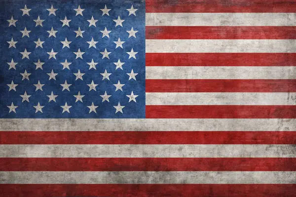 stock image american flag on old grunge concrete wall