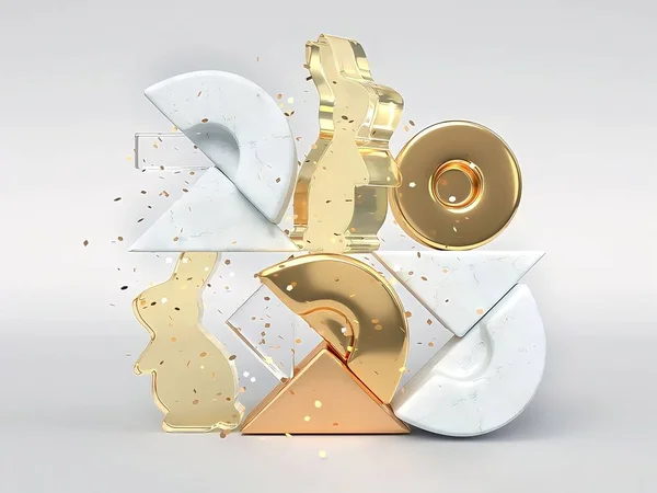 Altın, beyaz ve gümüşle 2023.