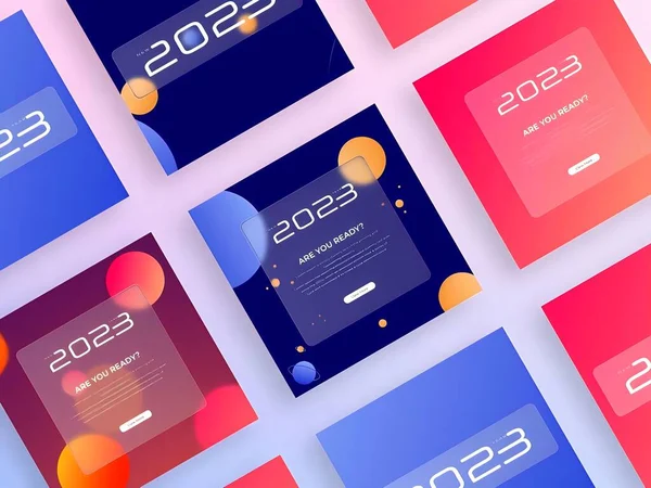 2023 renkli kart illüstrasyonu.