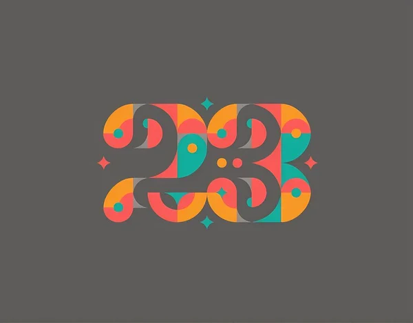 Renkli tasarımlarla 23 numaranın çizimi.