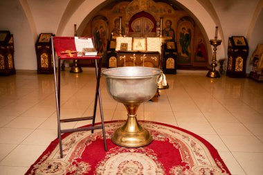 Vinnytsia, Ukraine. September 20, 2022. Icons inside the Orthodox Church