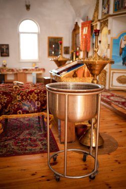 Vinnytsia, Ukraine - August 9, 2022. Decor in an Orthodox church