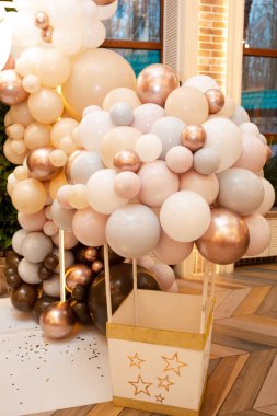 Children's balloon for a child's birthday. Nice photo zone for photos. Balls of different colors