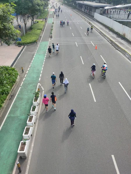Dżakarta Indonezja Maja 2023 Żywa Atmosfera Car Free Day Jalan — Zdjęcie stockowe