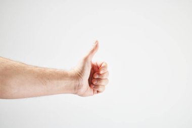 Beyaz arka planda erkek eli