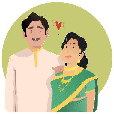 vector illustration of cute couple