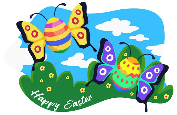 Easter Day Vector Design New Year Christmas Happy Easter Banner — Stock Vector
