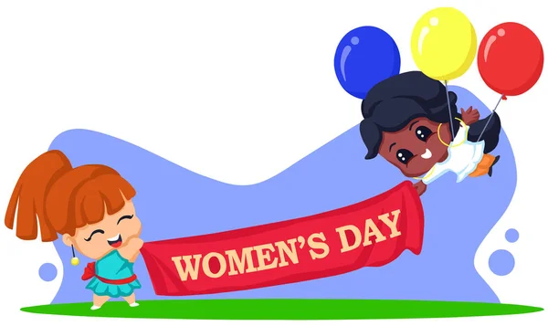 Design Ziua Femeii Ilustrația Femeilor Felicitări Ilustrație Vectorială Împuternicirea Femeilor — Vector de stoc