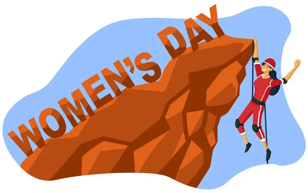 Design Ziua Femeii Ilustrația Femeilor Felicitări Ilustrație Vectorială Împuternicirea Femeilor — Vector de stoc