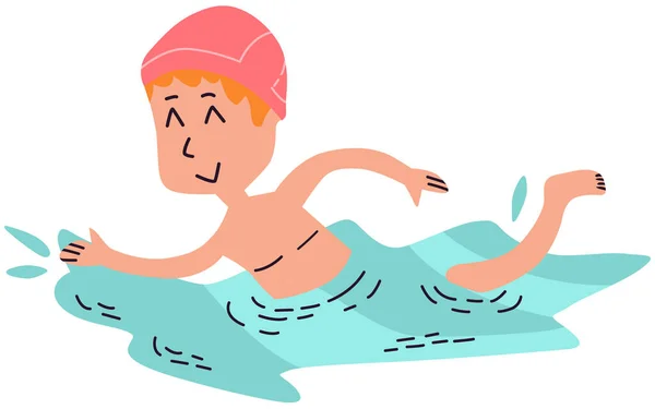 Cartoon Illustration Eines Jungen Mit Schwimmmaske — Stockvektor