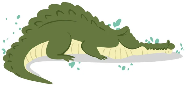 带有绿色蛇的恐龙的卡通画 — 图库矢量图片
