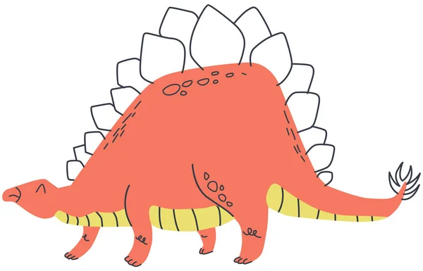 Ilustração Vetorial Dinossauro Bonito Dos Desenhos Animados — Vetor de Stock