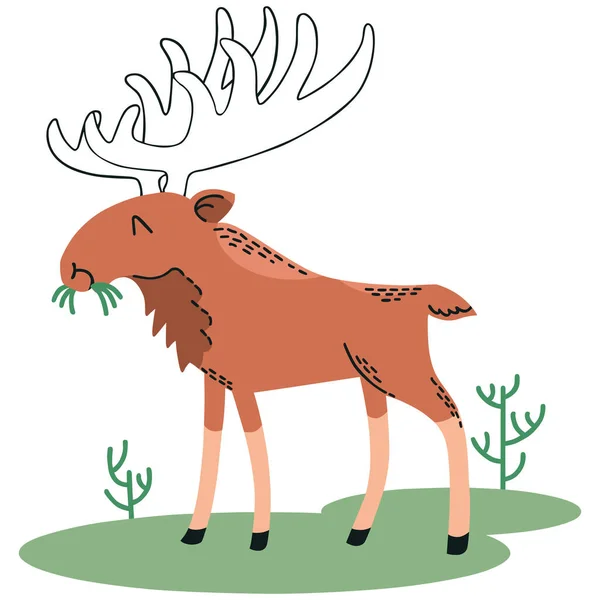 Illustration Deer Horns — Stock Vector