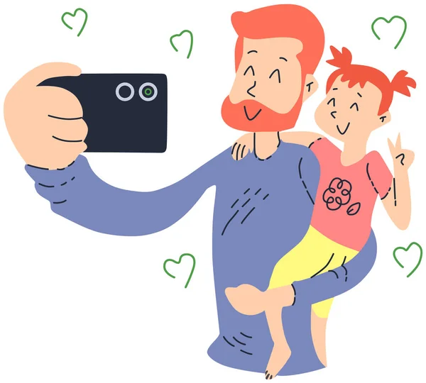 Couple Taking Selfie Smartphone — Stock Vector