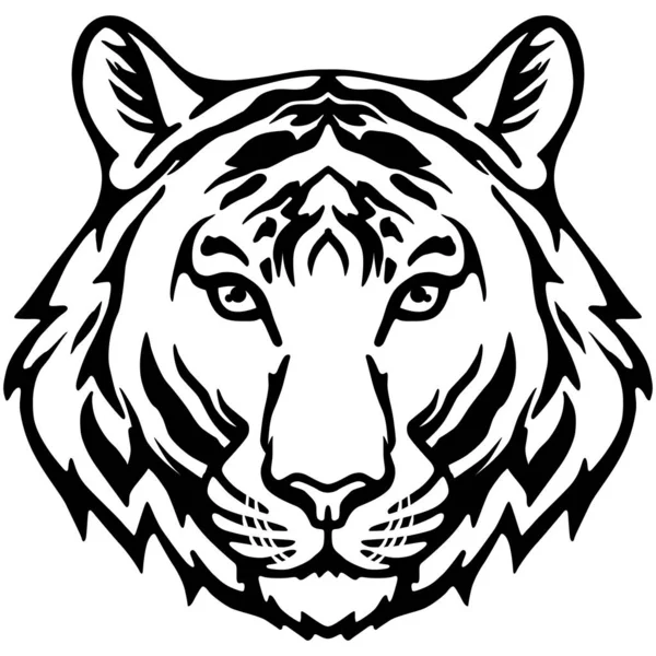 Illustration Vectorielle Une Tête Tigre — Image vectorielle