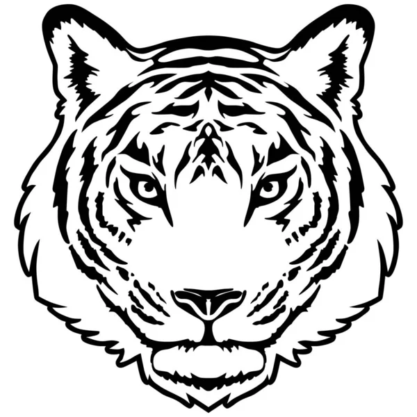 Ilustración Vectorial Cabeza Tigre — Vector de stock