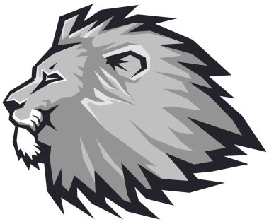 Bir aslan başının vektör illüstrasyonu