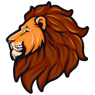 Aslan başlı maskot vektör illüstrasyonu