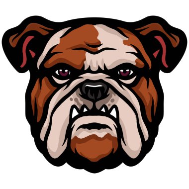 Şirin köpek. Hayvan suratlı. Vektör çizimi. Boğa köpek..