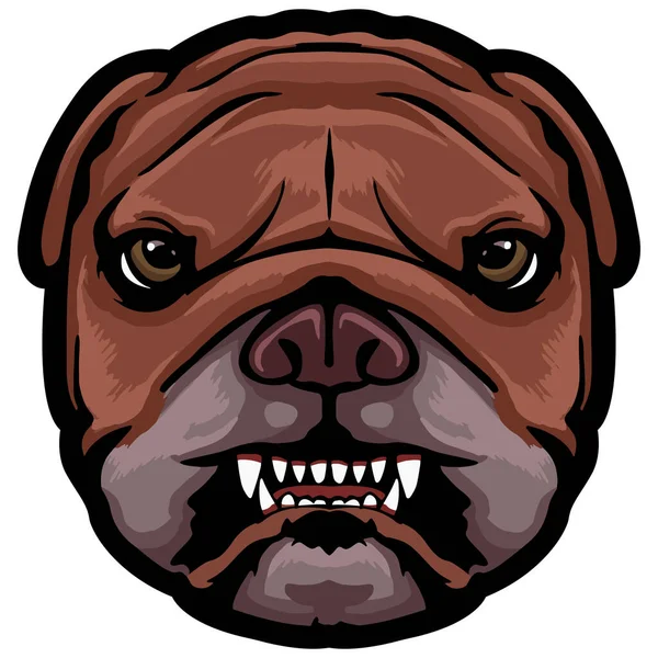 Cute Dog Animal Face Vector Illustration Bull Dog — Stock Vector