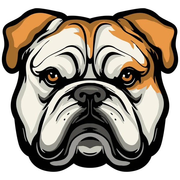 Cão Giro Cara Animal Ilustração Vetorial Cão Touro — Vetor de Stock