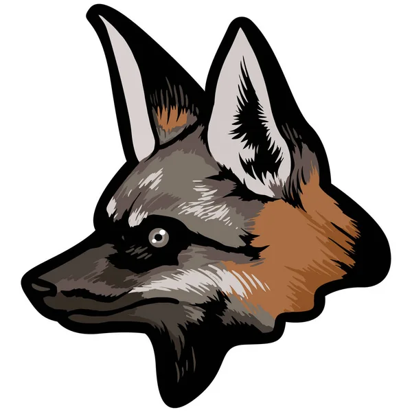 Fox Face Illustration Selvagem Floresta Vetor — Vetor de Stock