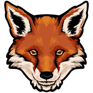 Fox Face İllüstrasyonu. Vahşi. Orman. Vektör