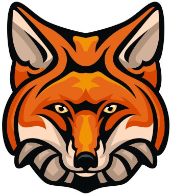 Fox Face İllüstrasyonu. Vahşi. Orman. Vektör
