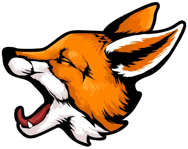 狐狸脸图解 野生的 — 图库矢量图片