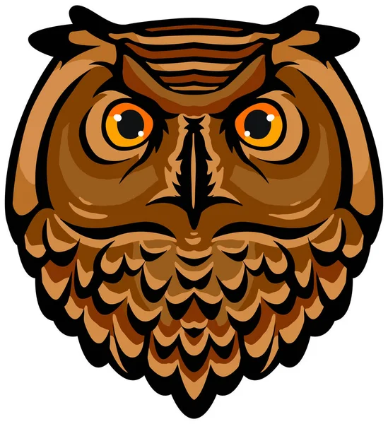 Illustration Vector Isolated White Owl — Stock Vector