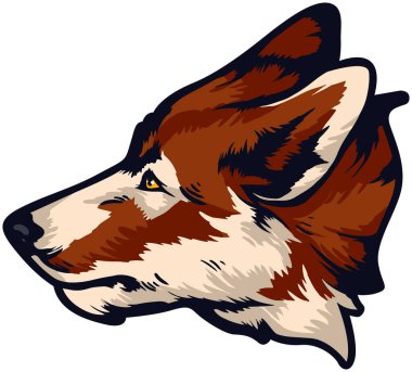 Kurt yüz, illüstrasyon, beyaz arkaplan vektörü 