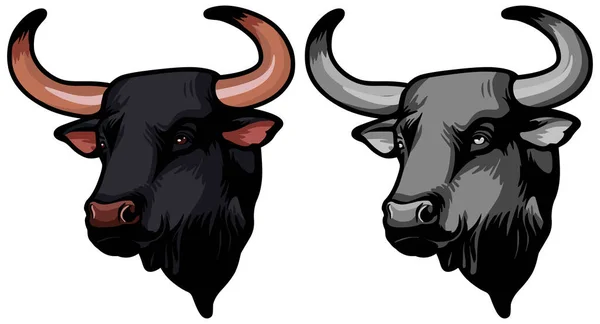 Toro Cabezas Toro Vector Ilustración — Vector de stock
