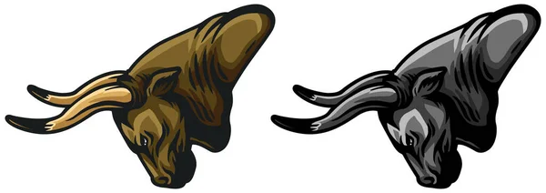 Ilustración Vectorial Una Cabeza Rinoceronte — Vector de stock