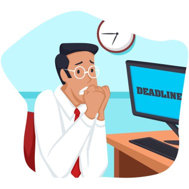 Bitiş tarihi ve dizüstü bilgisayarı olan iş adamı 